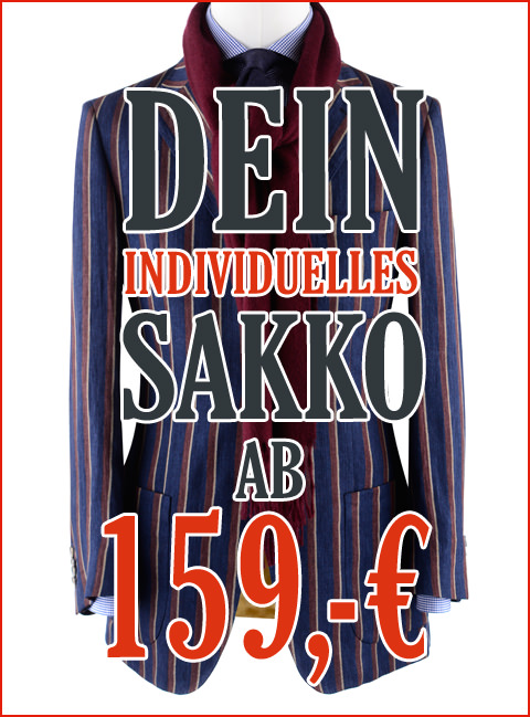 Flannel indviduelles Sakko nach Mass mit winterlicher Krawatte und Masshemd Online